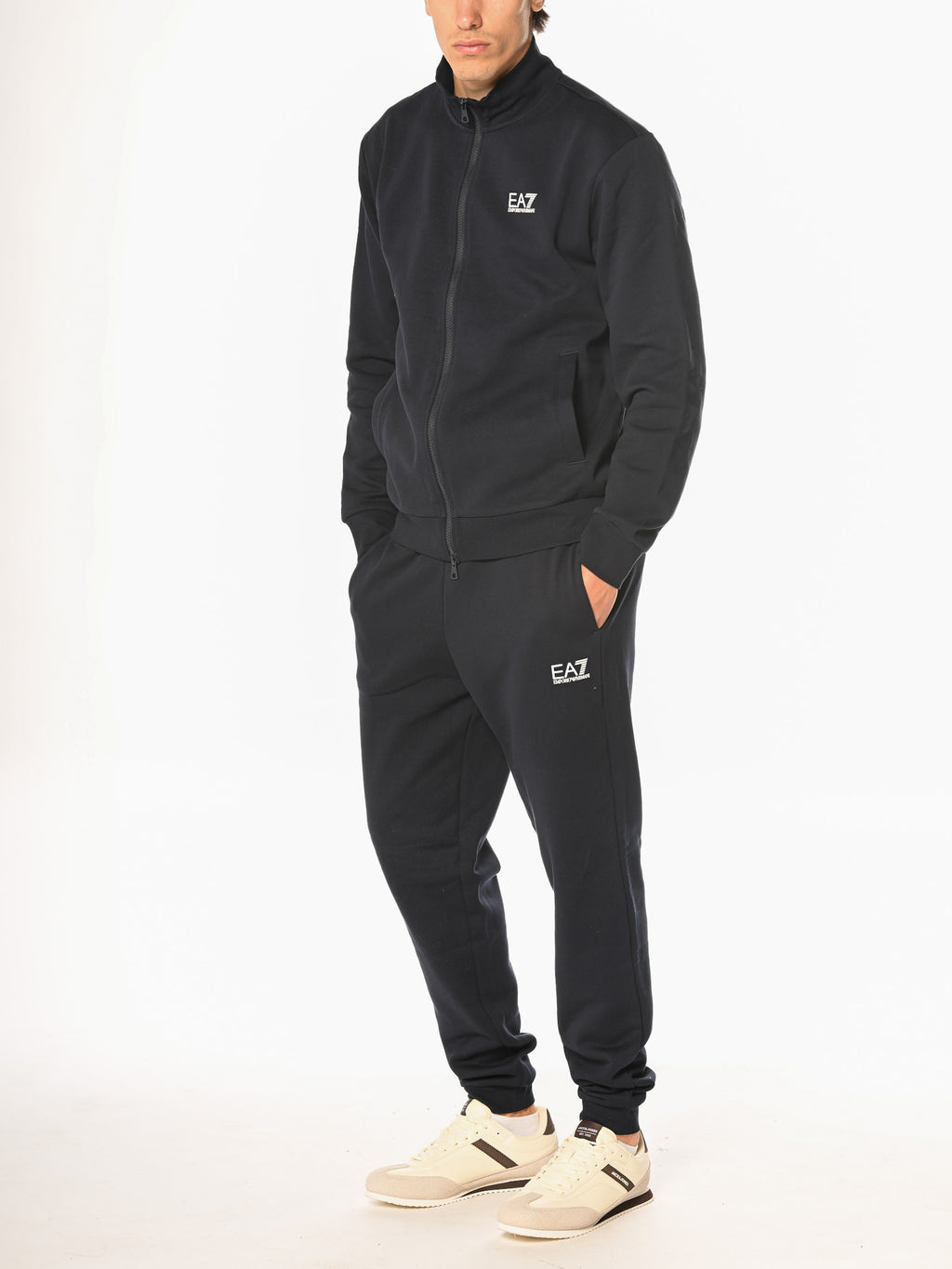 Felpa Emporio Armani Nero train core con zip 8NPM36 1200 EA7 
