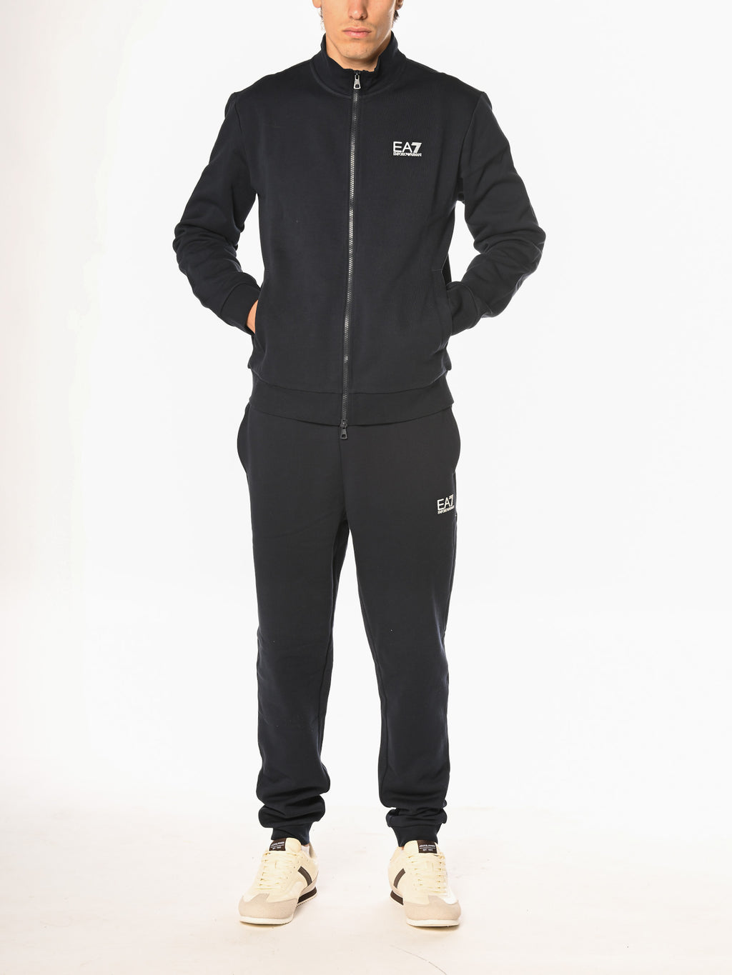 Felpa Emporio Armani Nero train core con zip 8NPM36 1200 EA7 