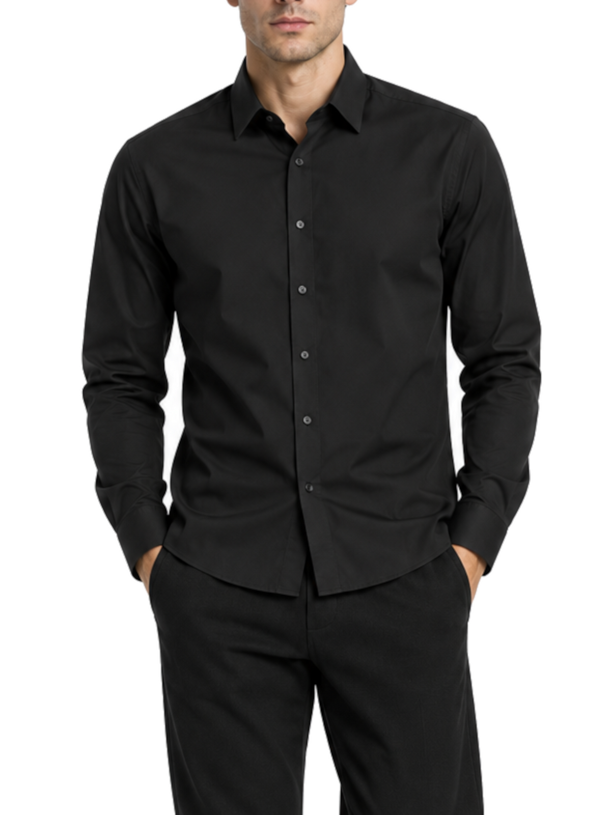 Camicia Gianni Lupo Nero basic elasticizzata GL070DA BLACK GIANNI LUPO 
