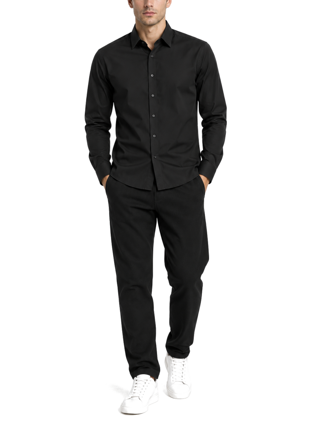Camicia Gianni Lupo Nero basic elasticizzata GL070DA BLACK GIANNI LUPO 