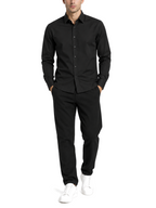Camicia Gianni Lupo Nero basic elasticizzata GL070DA BLACK GIANNI LUPO 