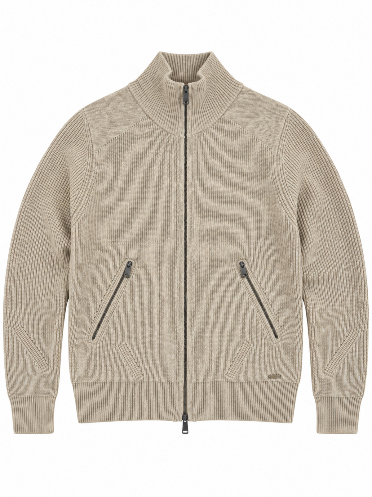 Cardigan Gianni Lupo Beige zip e tasche GL35051 CAMEL GIANNI LUPO 