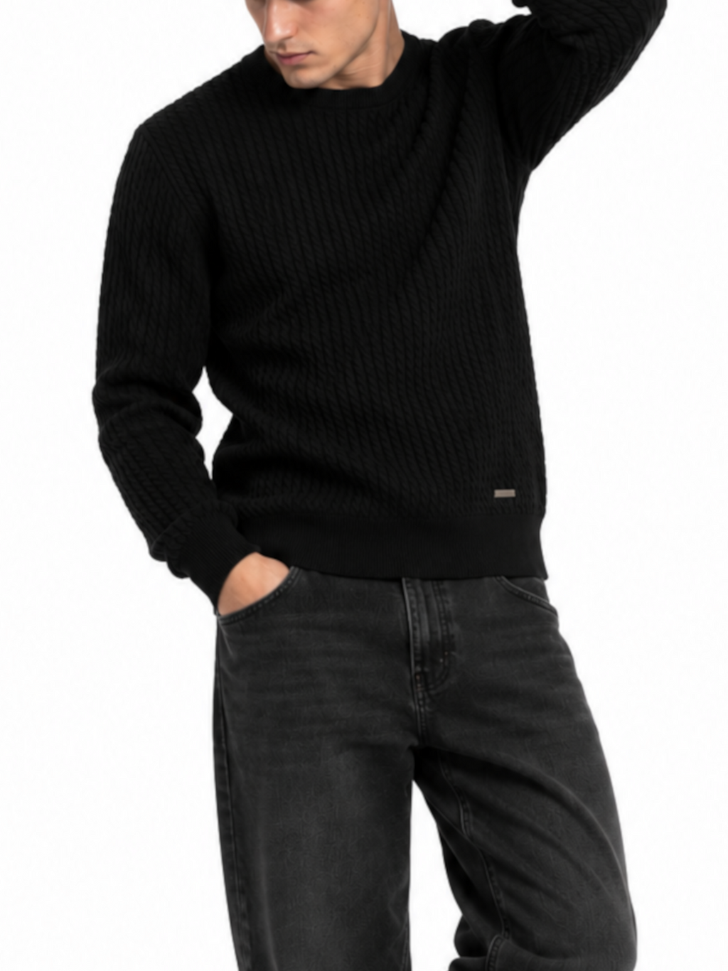 Maglia Gianni Lupo Nero lavorata GL35071 NERO GIANNI LUPO 