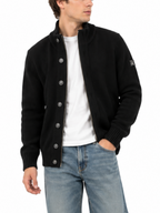 Cardigan Gianni Lupo Nero bottoni e zip GL35080 NERO GIANNI LUPO 