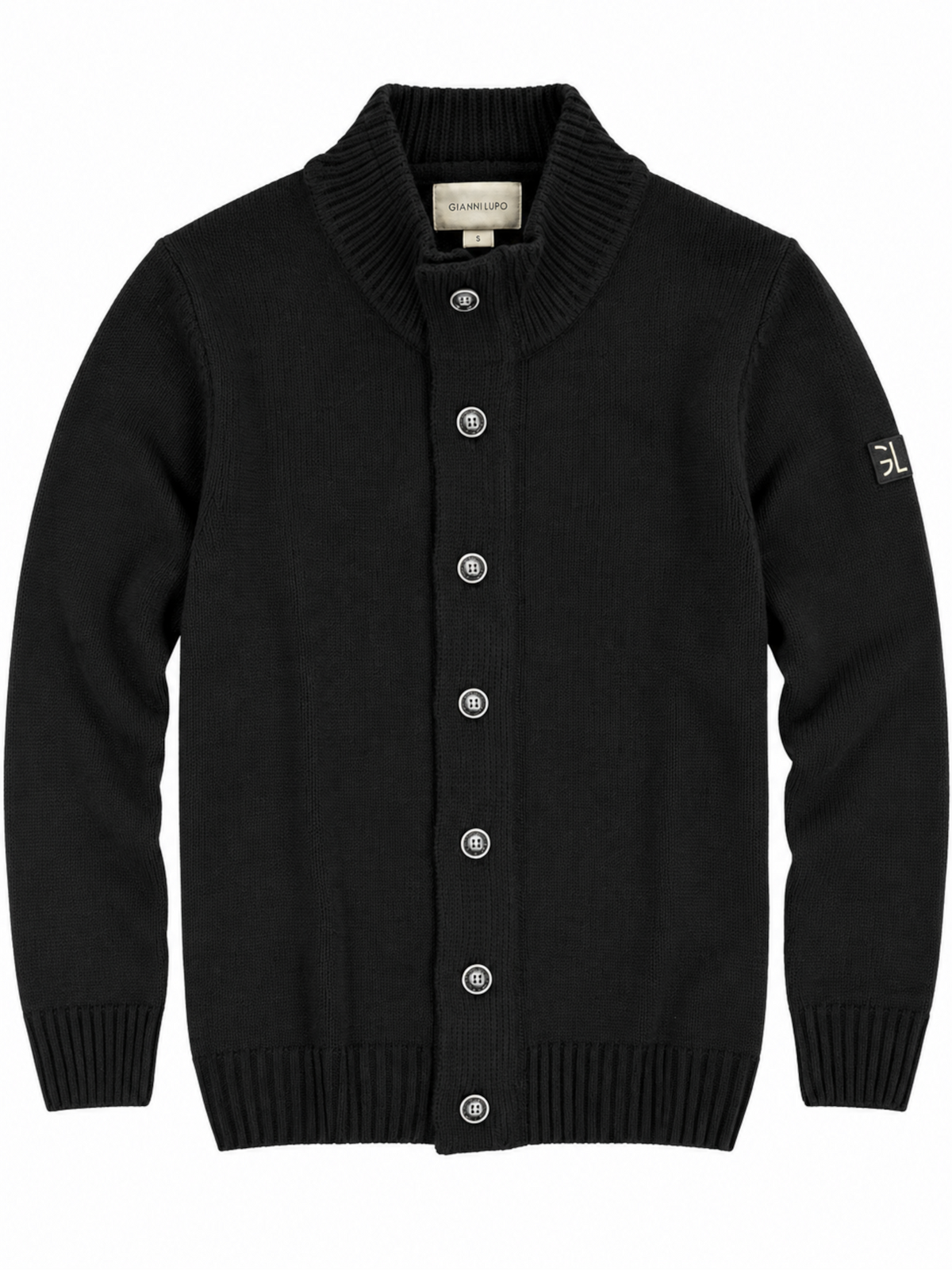 Cardigan Gianni Lupo Nero bottoni e zip GL35080 NERO GIANNI LUPO 