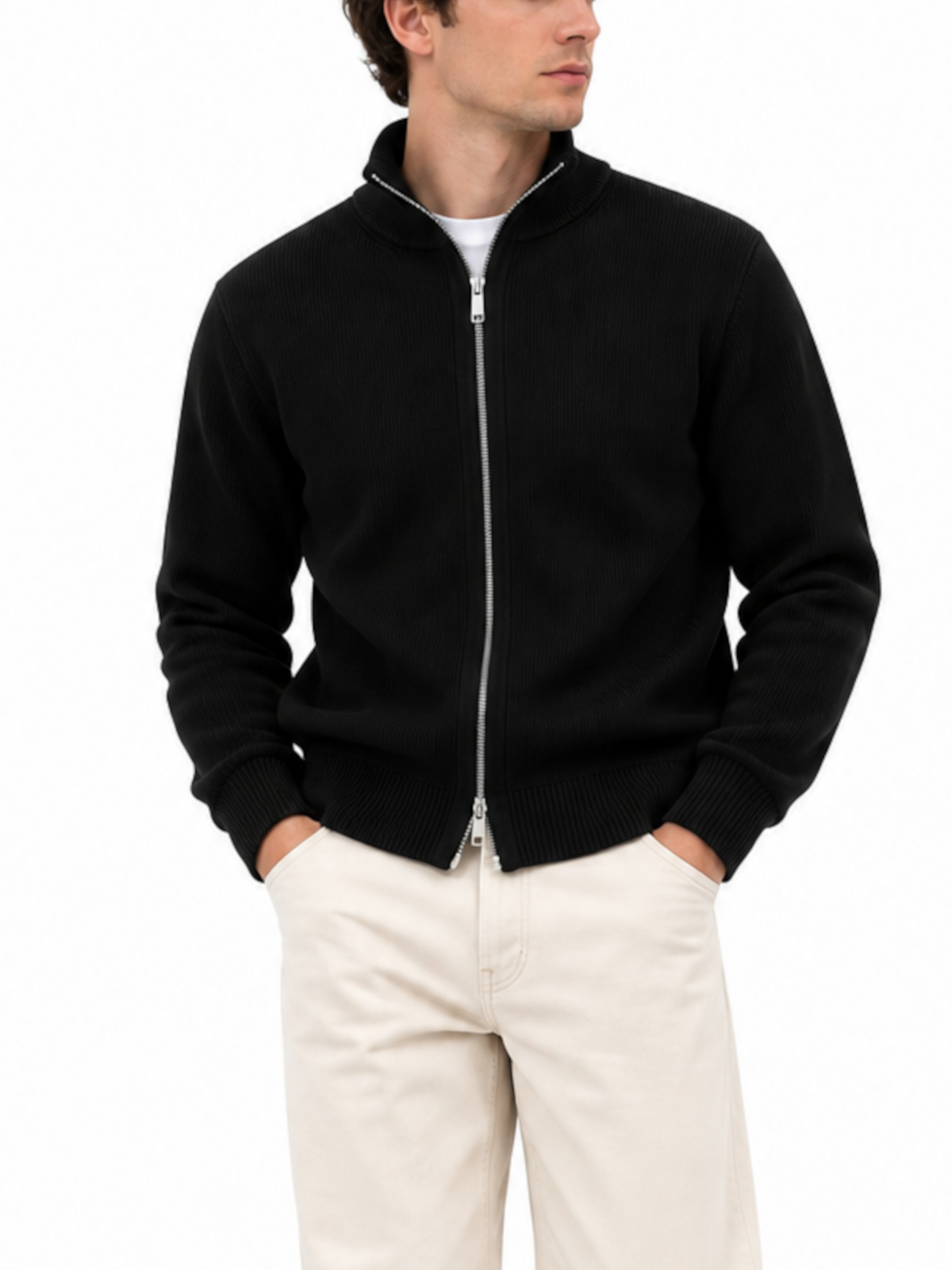 Cardigan Gianni Lupo Nero a coste GL35152 NERO GIANNI LUPO 