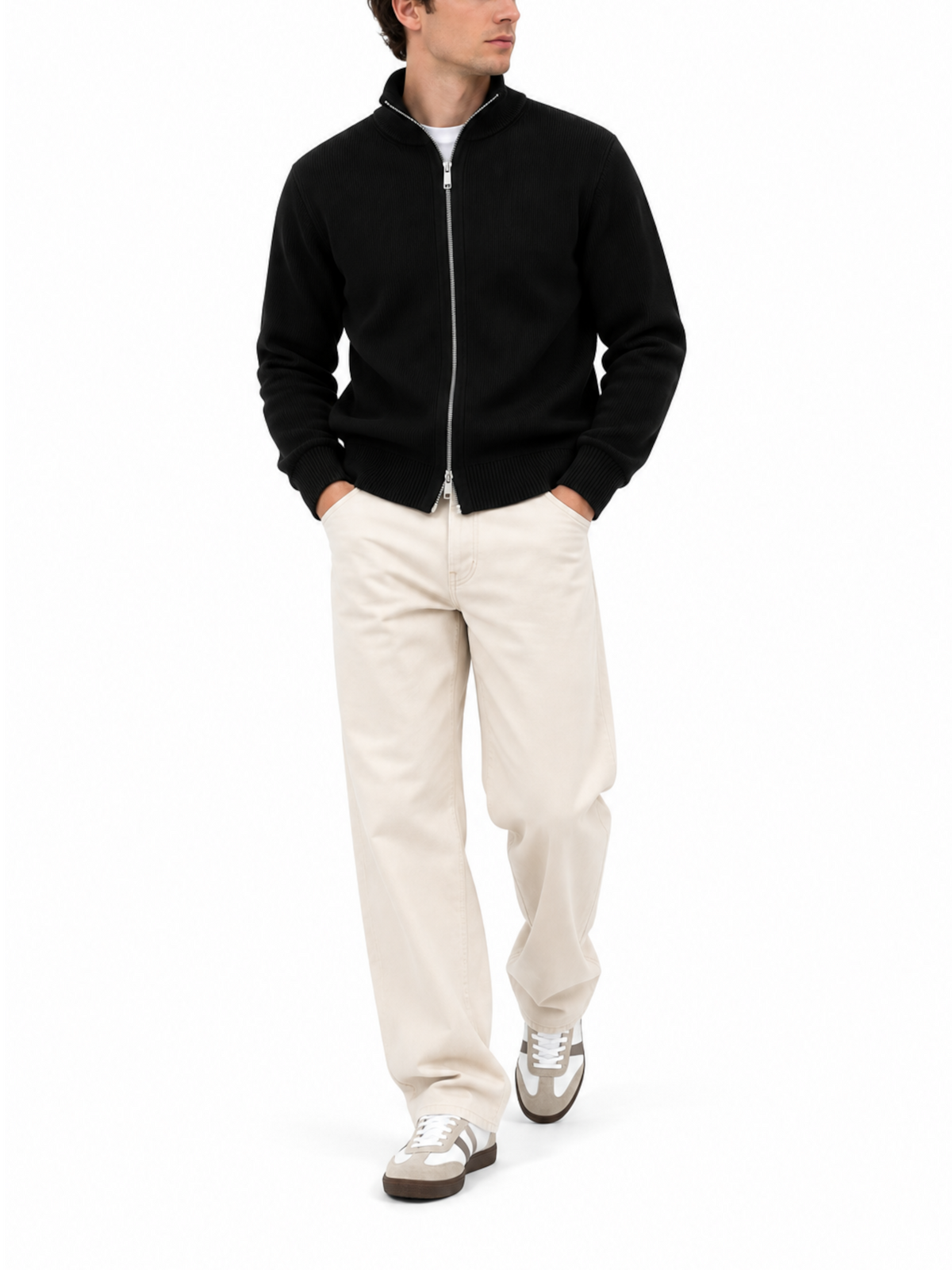 Cardigan Gianni Lupo Nero a coste GL35152 NERO GIANNI LUPO 
