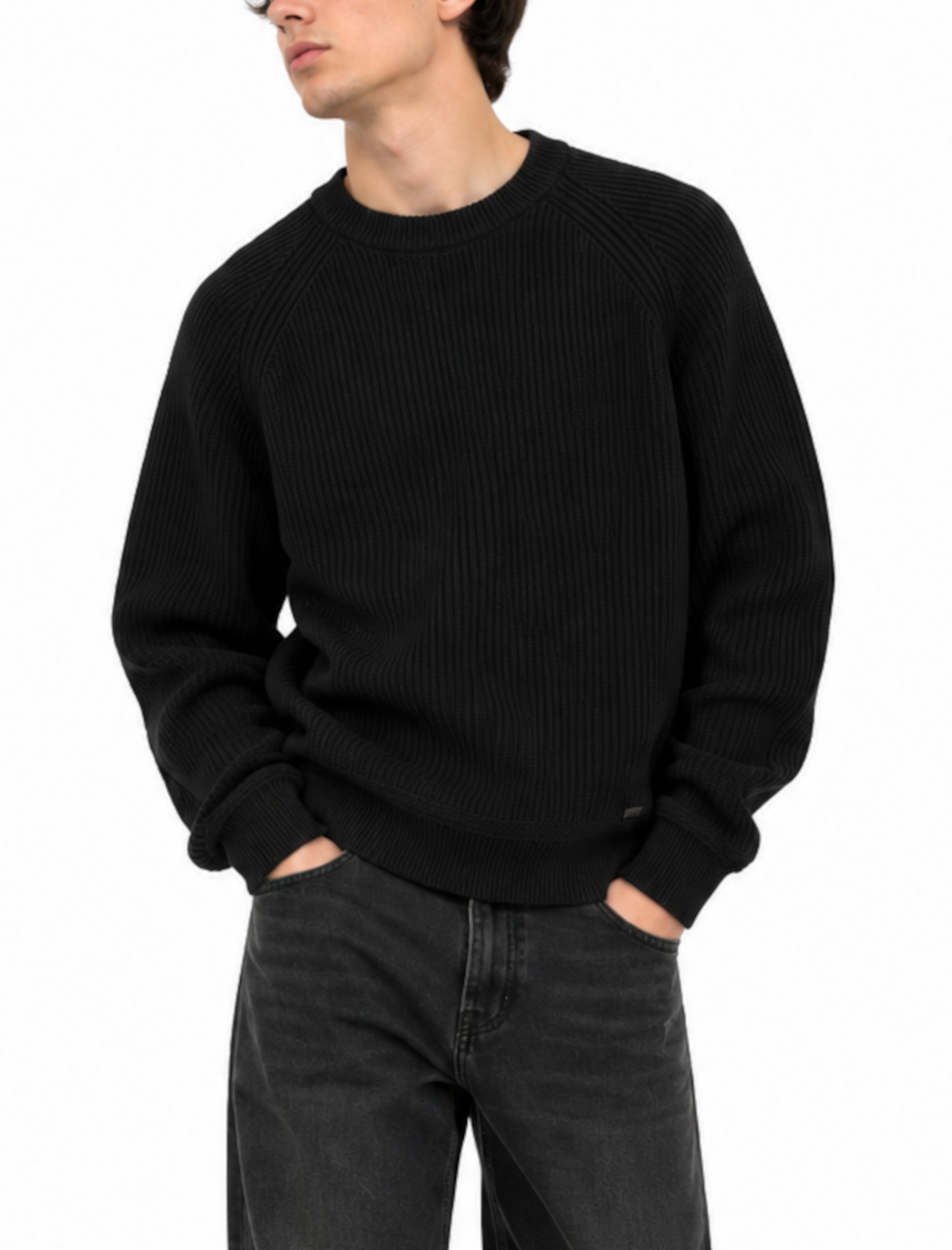 Maglia Gianni Lupo Nero a costine GL35230 NERO GIANNI LUPO 