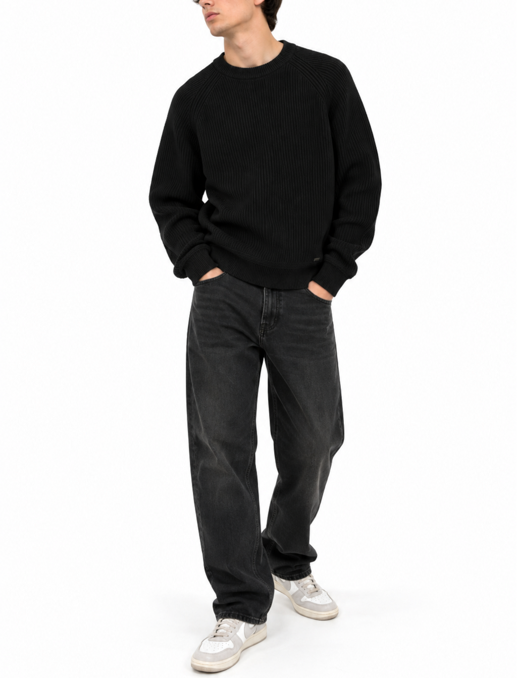 Maglia Gianni Lupo Nero a costine GL35230 NERO GIANNI LUPO 