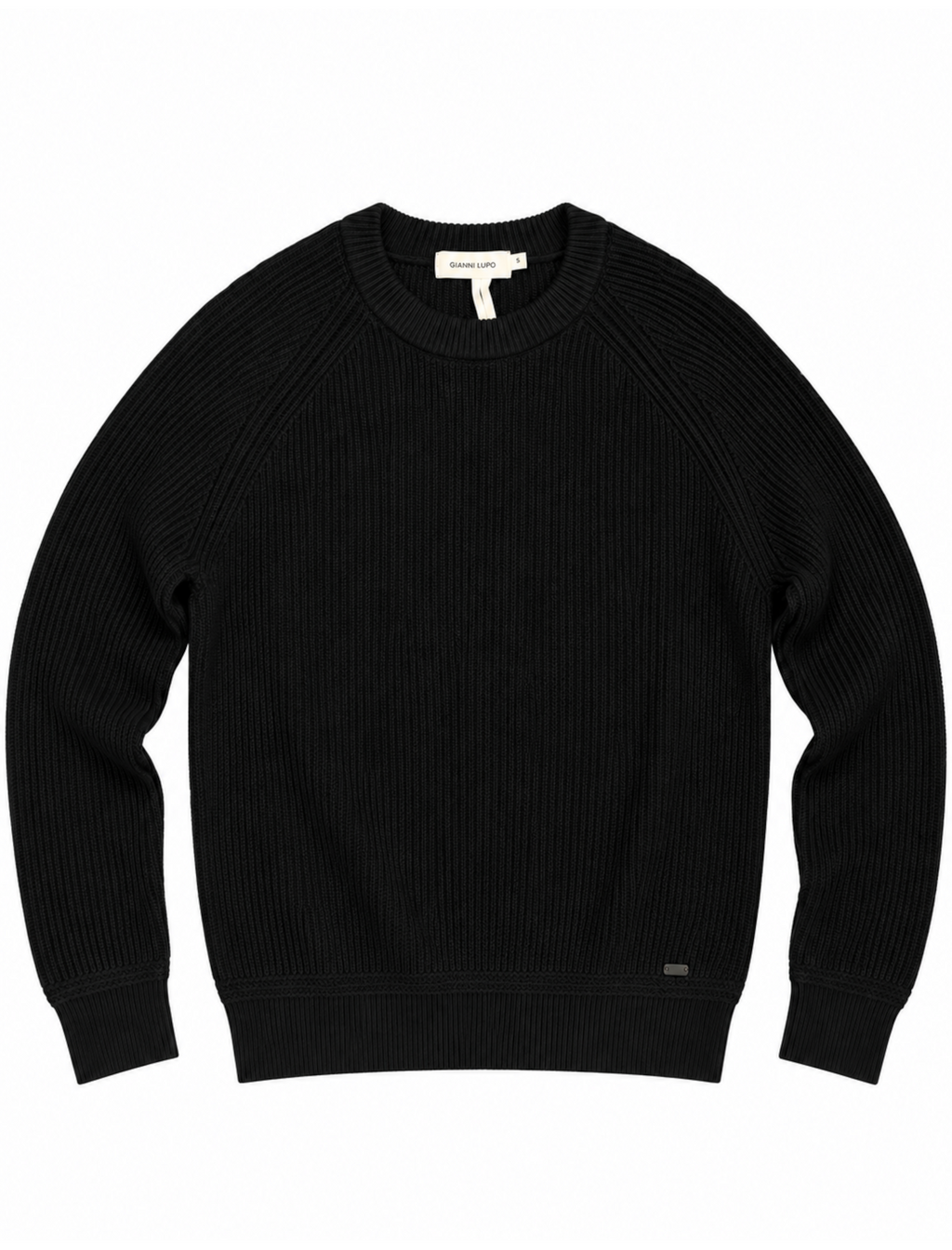 Maglia Gianni Lupo Nero a costine GL35230 NERO GIANNI LUPO 