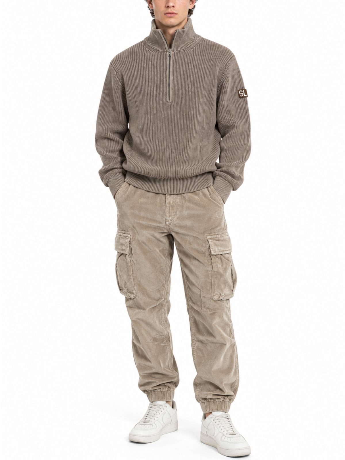 Maglia Gianni Lupo Marrone mezza zip stonewash GL35602 COFFEE GIANNI LUPO 