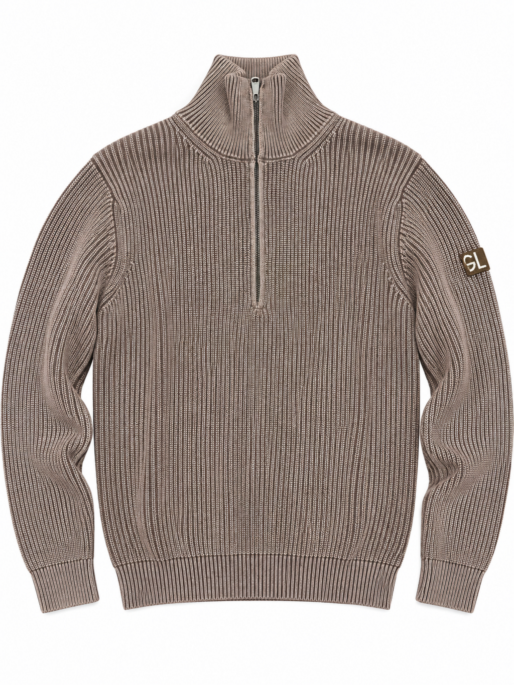 Maglia Gianni Lupo Marrone mezza zip stonewash GL35602 COFFEE GIANNI LUPO 