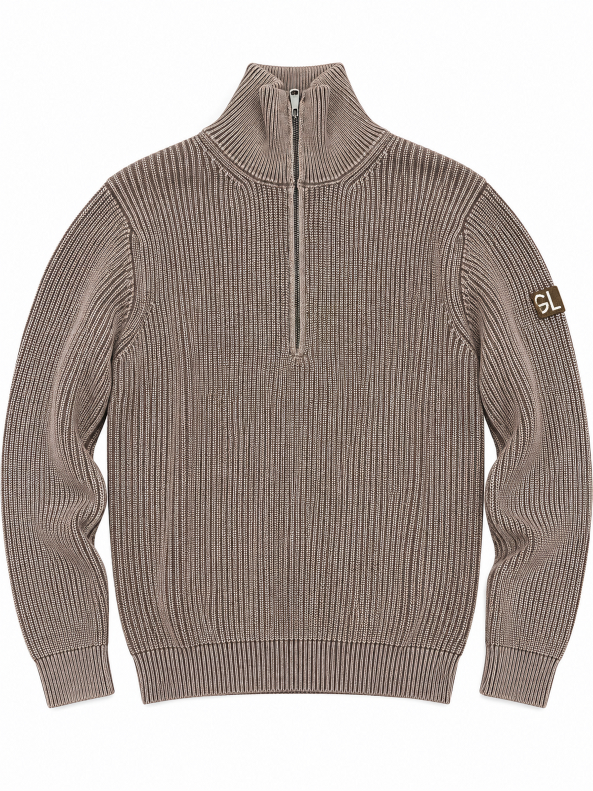 Maglia Gianni Lupo Marrone mezza zip stonewash GL35602 COFFEE GIANNI LUPO 