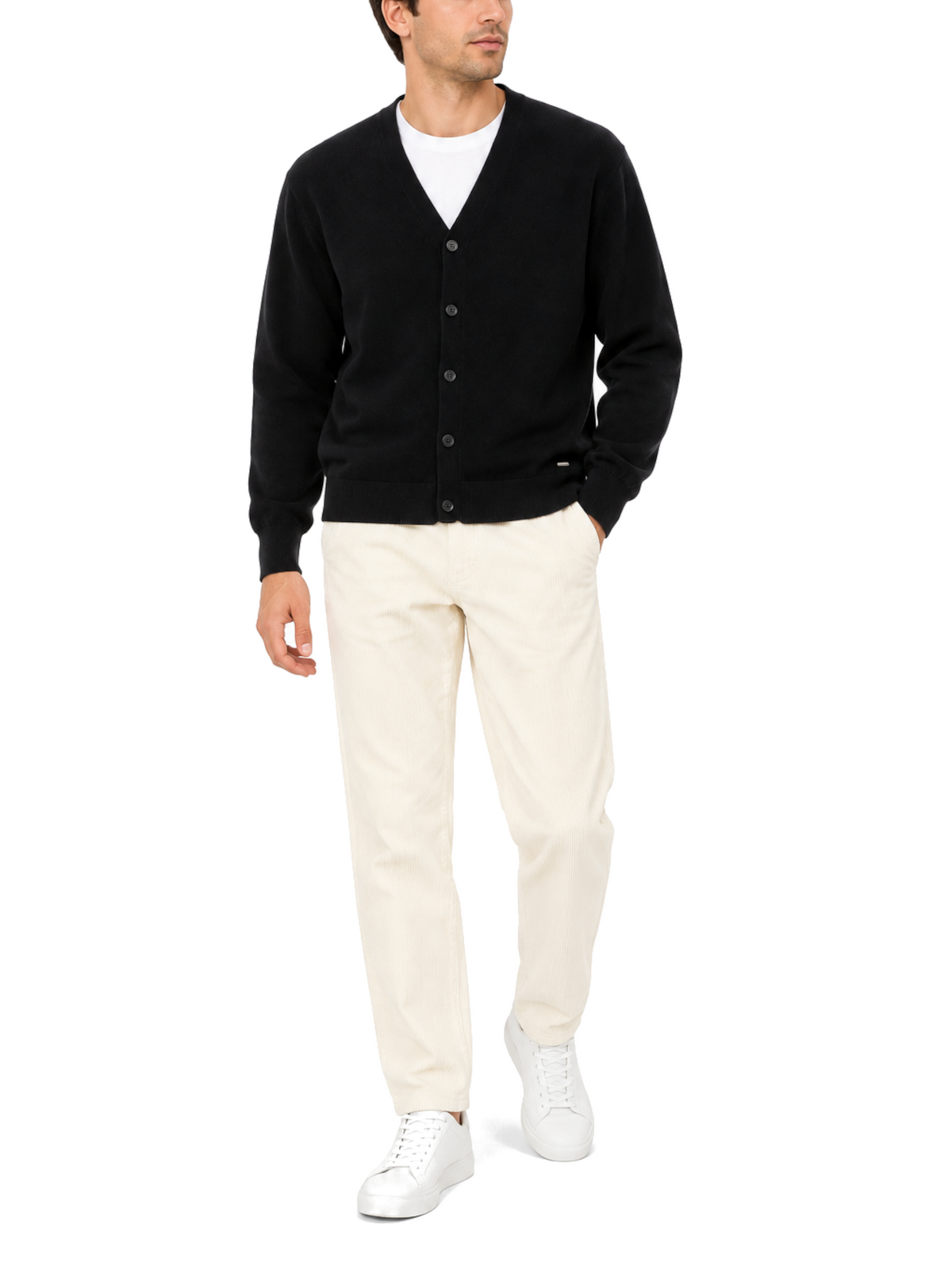 Cardigan Gianni Lupo Nero con bottoni GL513S BLACK GIANNI LUPO 