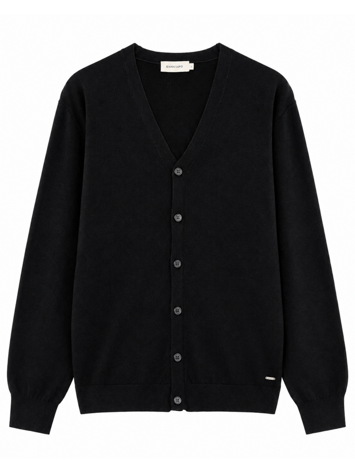 Cardigan Gianni Lupo Nero con bottoni GL513S BLACK GIANNI LUPO 