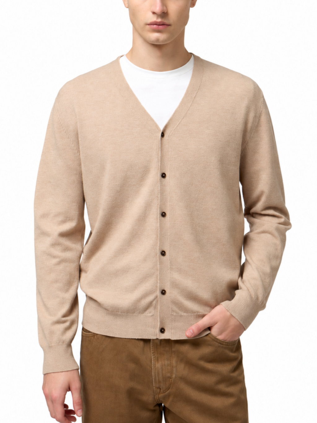 Cardigan Gianni Lupo Beige con bottoni GL513S CAMEL GIANNI LUPO 