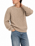 Maglia Gianni Lupo Beige in ciniglia con trecce GL522S BEIGE GIANNI LUPO 