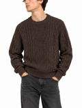 Maglia Gianni Lupo Marrone in ciniglia con trecce GL522S COFFEE GIANNI LUPO 