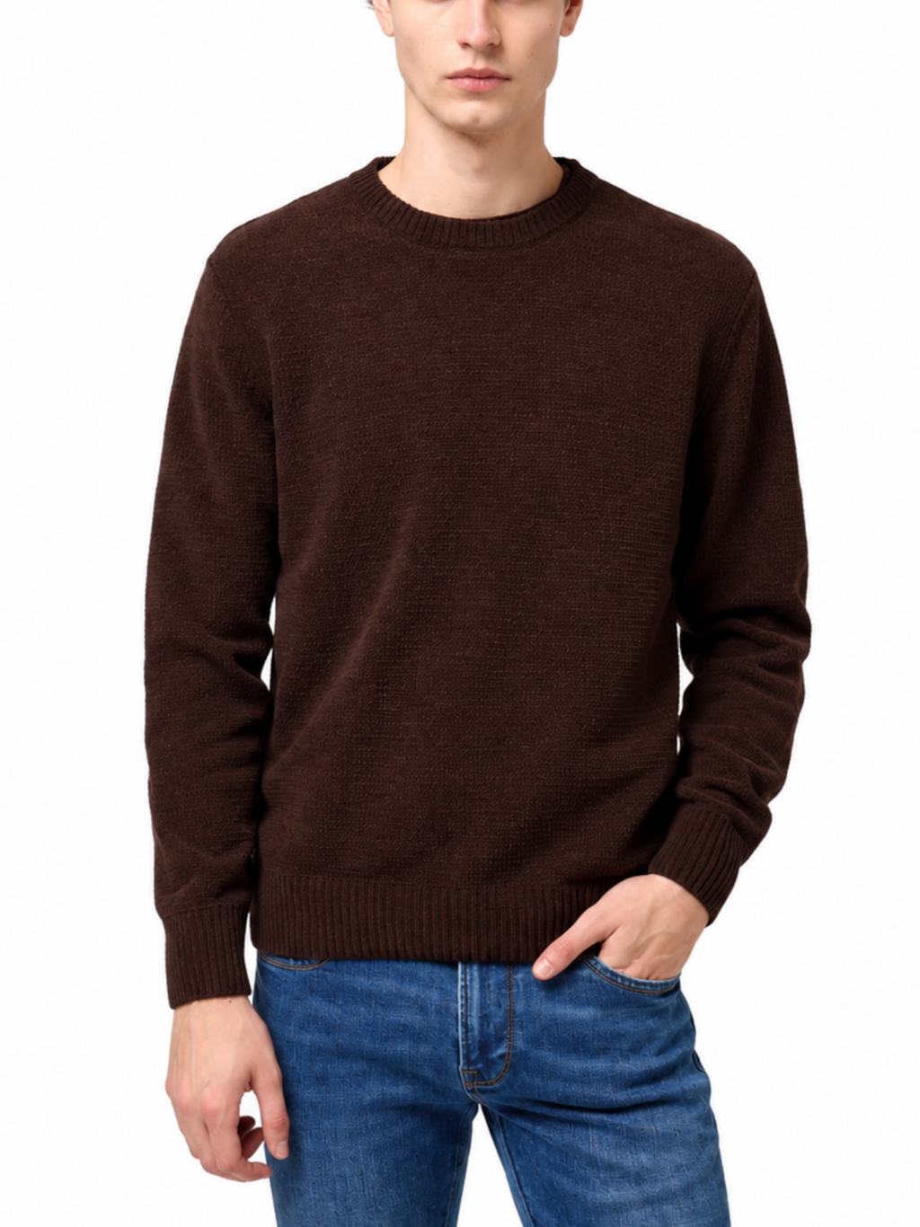 Maglia Gianni Lupo Marrone girocollo ciniglia GL535S COFFE GIANNI LUPO 