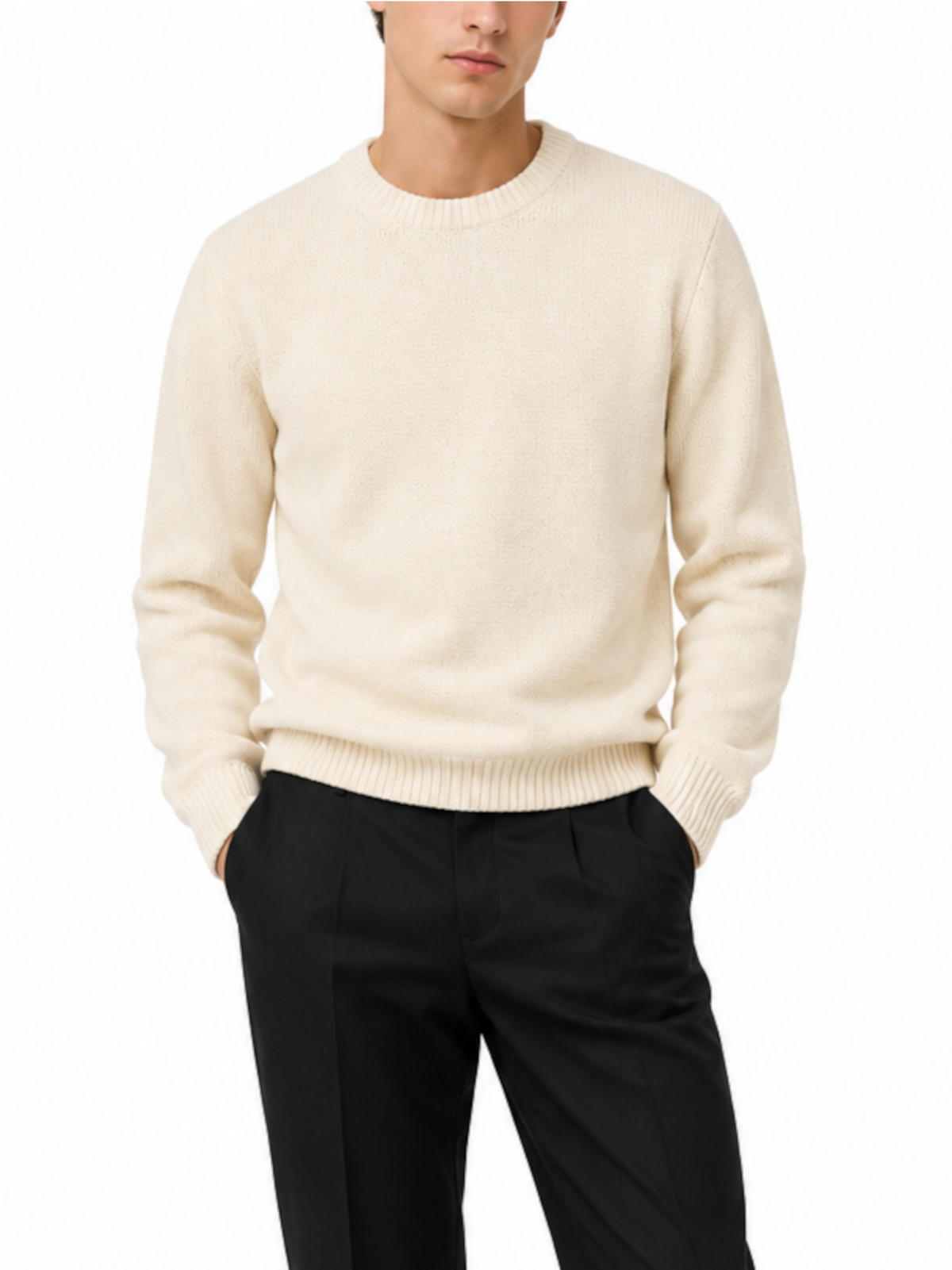 Maglia Gianni Lupo Bianco girocollo ciniglia GL535S WHITE GIANNI LUPO 