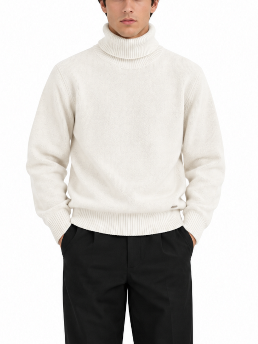 Maglia Gianni Lupo Panna dolcevita ciniglia GL536 WHITE GIANNI LUPO 