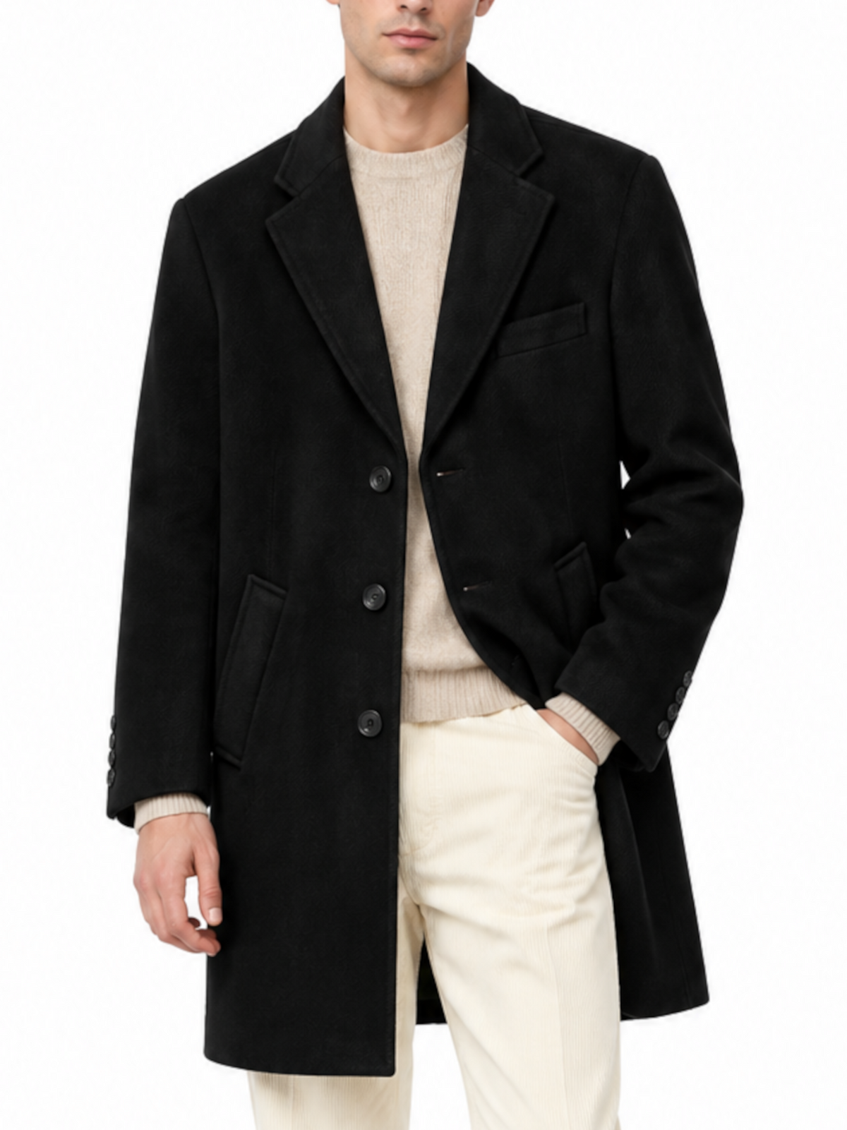 Cappotto Gianni Lupo Nero con bottoni GL7035H NERO GIANNI LUPO 