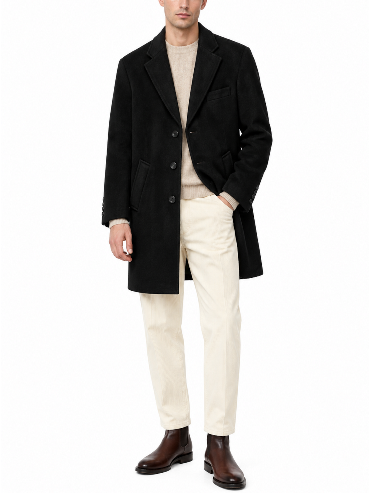 Cappotto Gianni Lupo Nero con bottoni GL7035H NERO GIANNI LUPO 