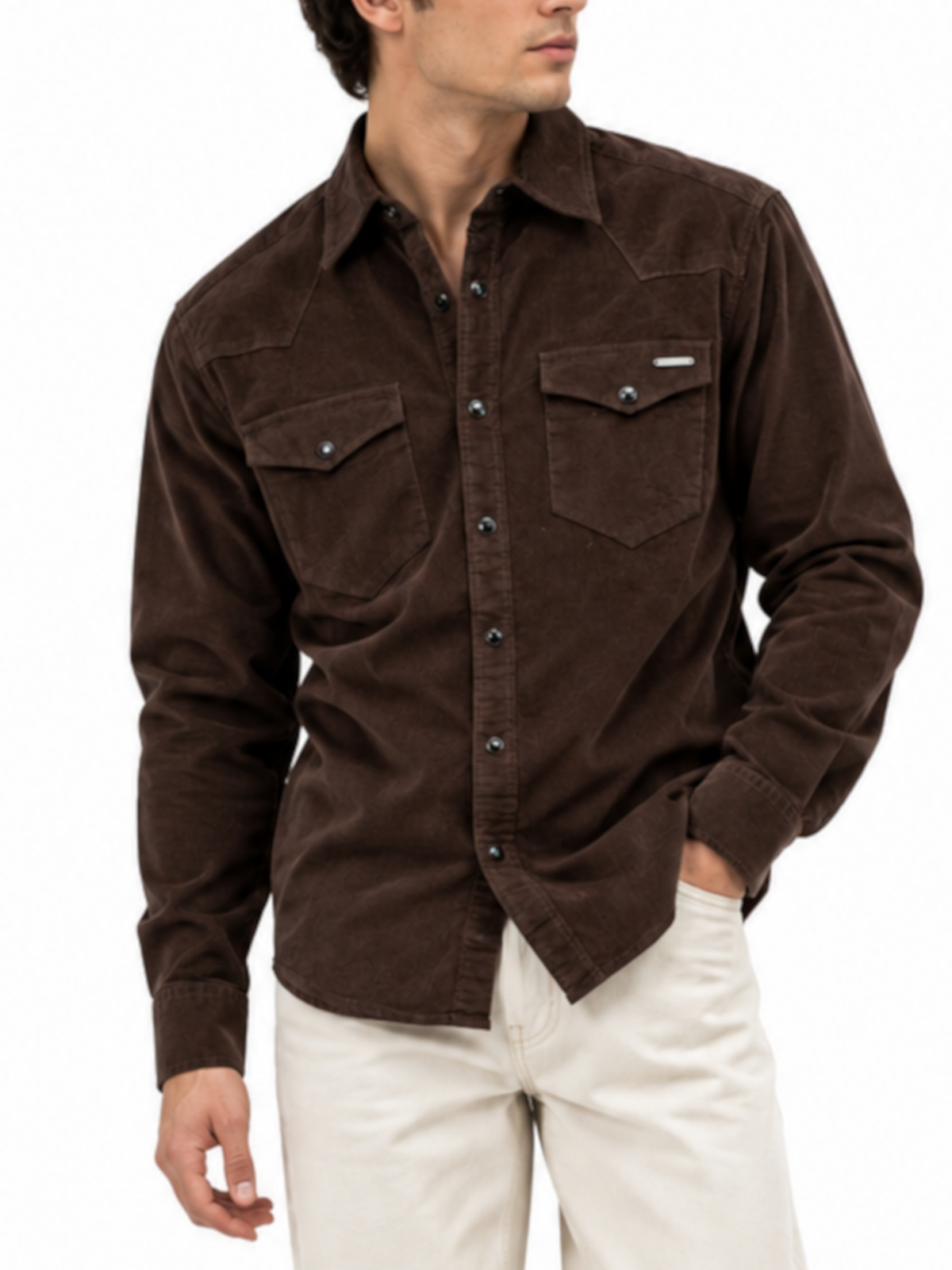 Camicia Gianni Lupo Marrone western GL7800S COFFEE GIANNI LUPO 