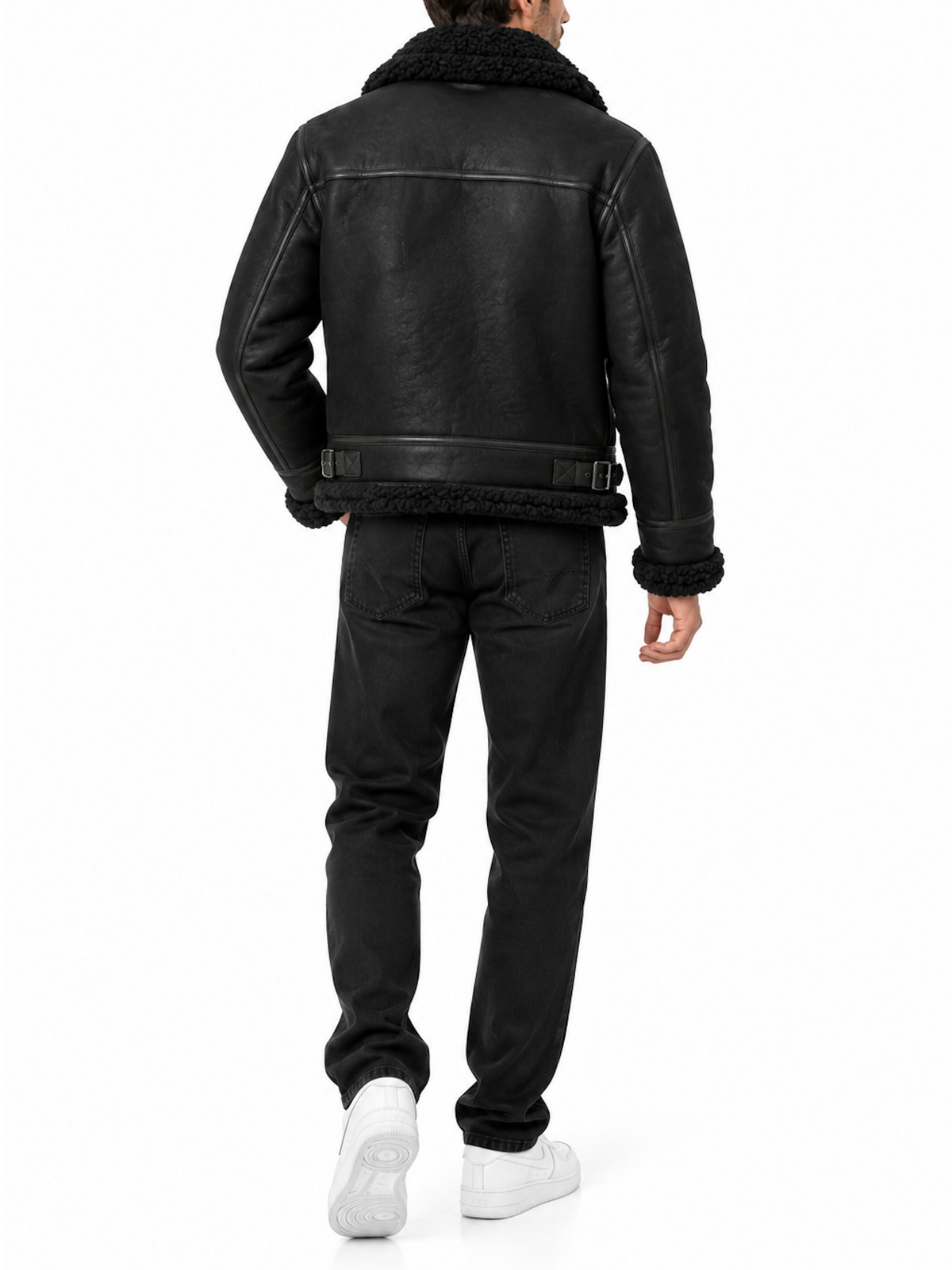 Bomber Gianni Lupo Nero Montone GL9800 NERO GIANNI LUPO 