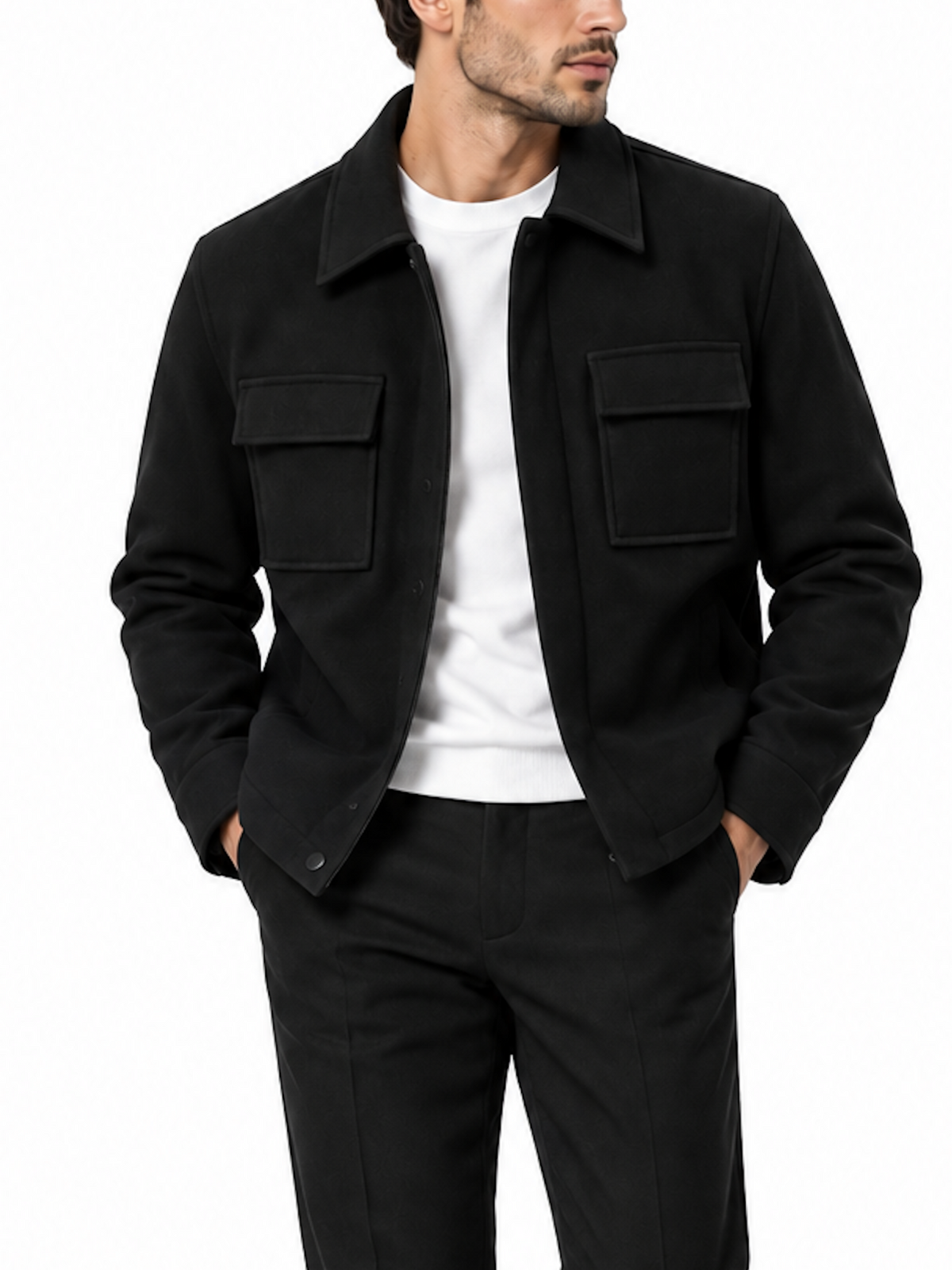 Overshirt Gianni Lupo Nero con taschini GL9851 NERO GIANNI LUPO 