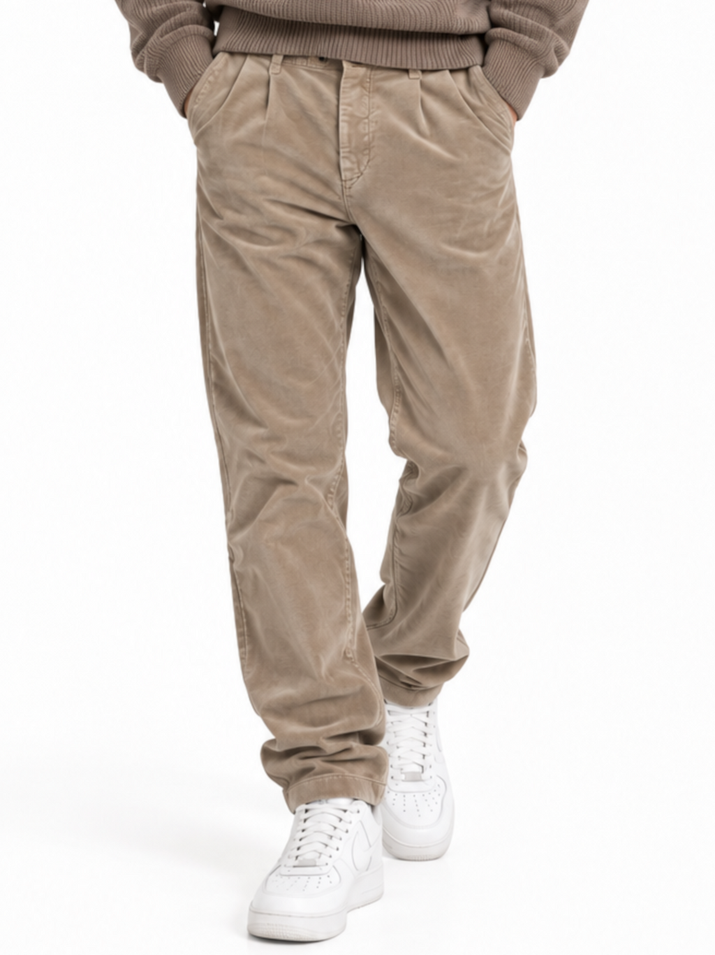 Chino Gianni Lupo Fango slim fit fustagno operato GN21846 MUD GIANNI LUPO 