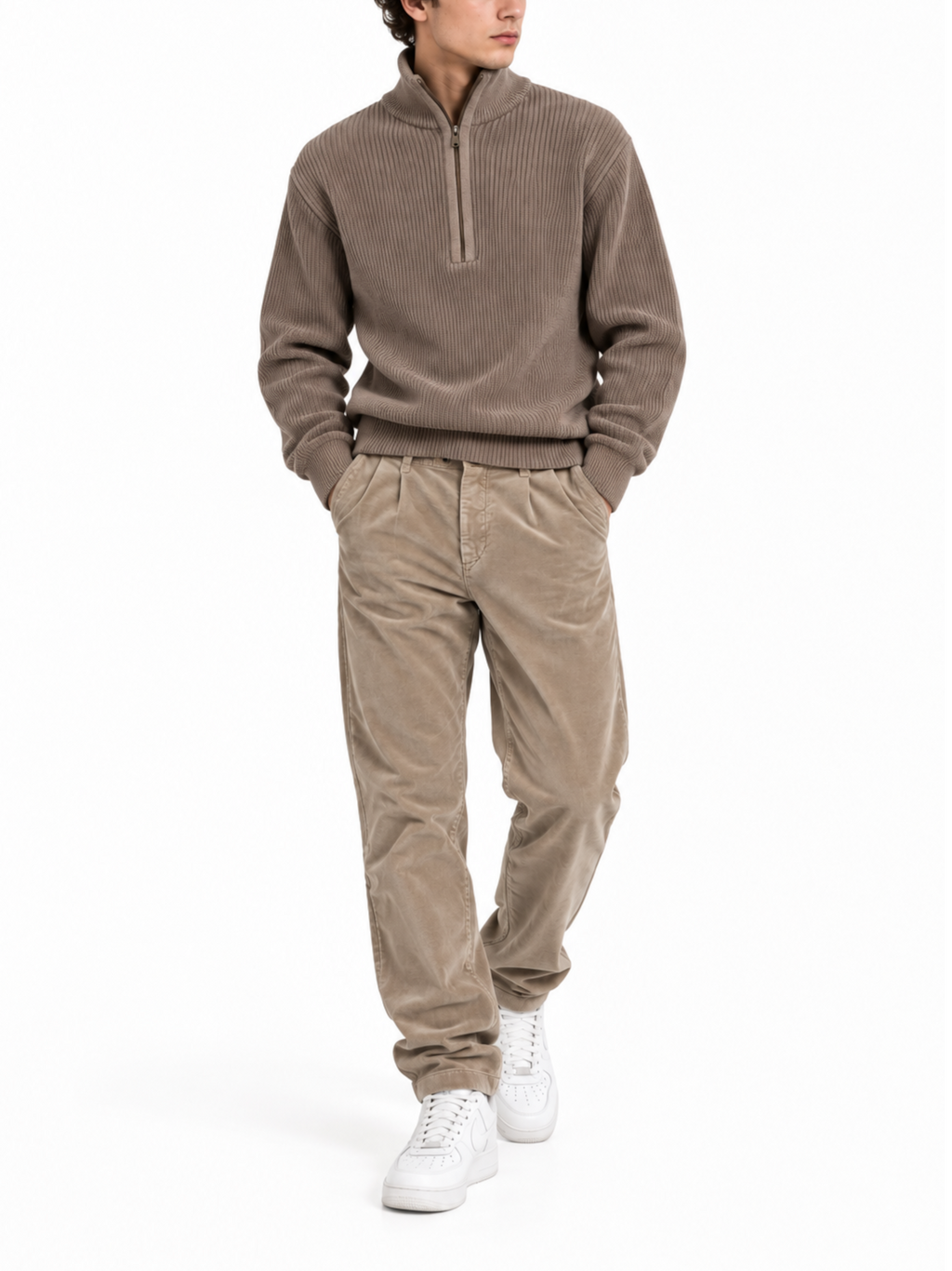Chino Gianni Lupo Fango slim fit fustagno operato GN21846 MUD GIANNI LUPO 
