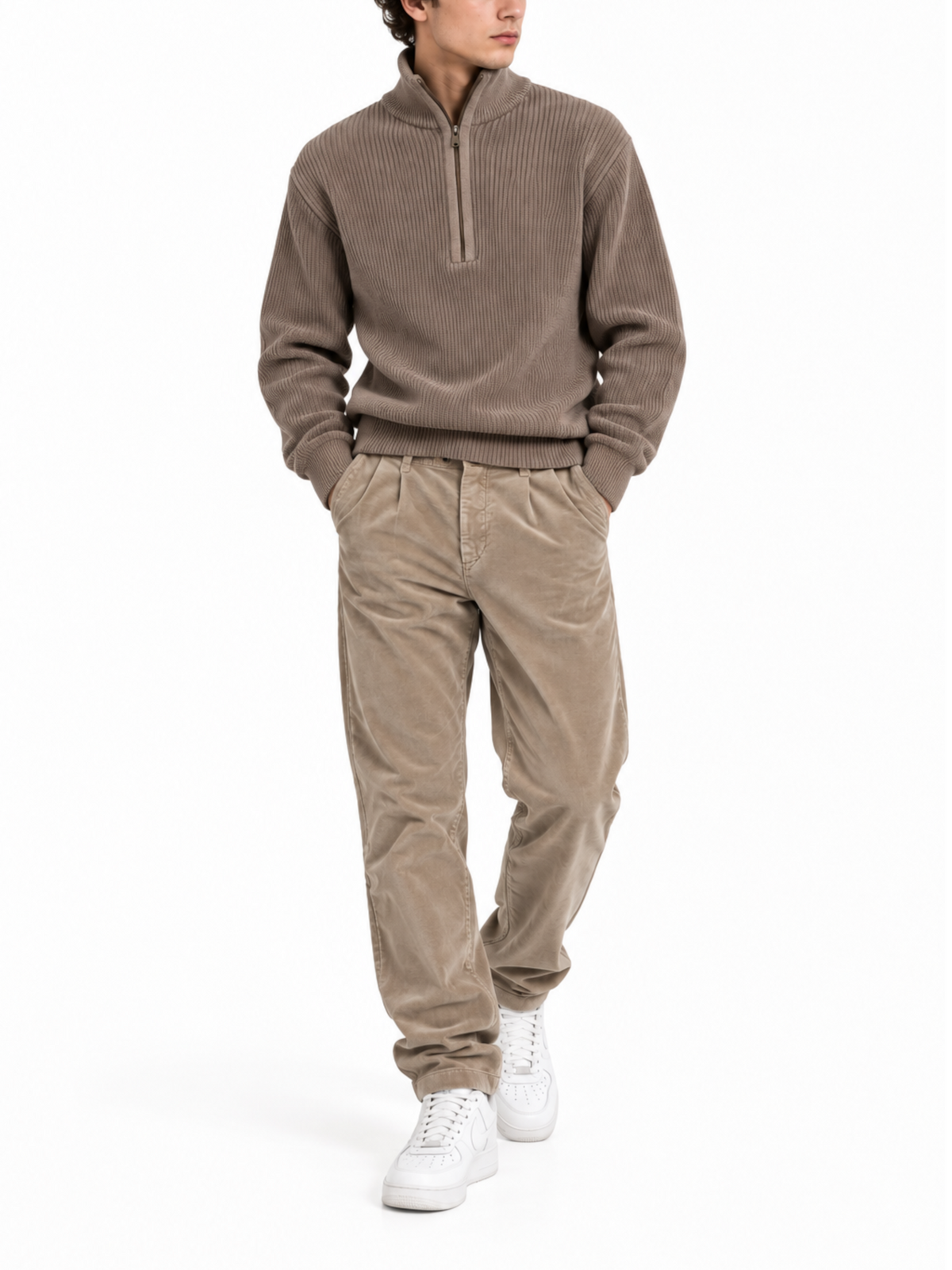 Chino Gianni Lupo Fango slim fit fustagno operato GN21846 MUD GIANNI LUPO 