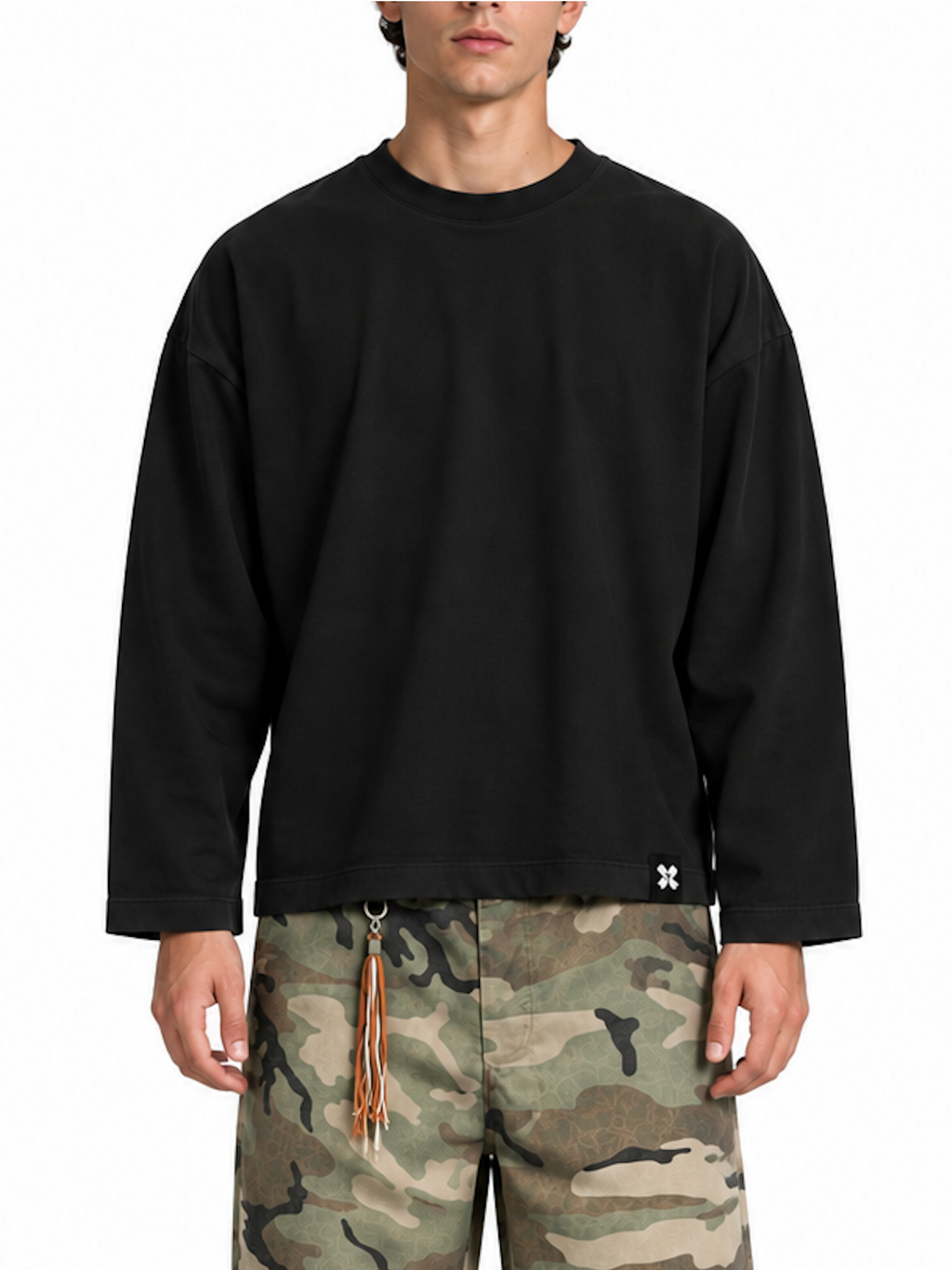 T-shirt Imperial Nero Cropped a manica lunga T7230P1001 NERO IMPERIAL 