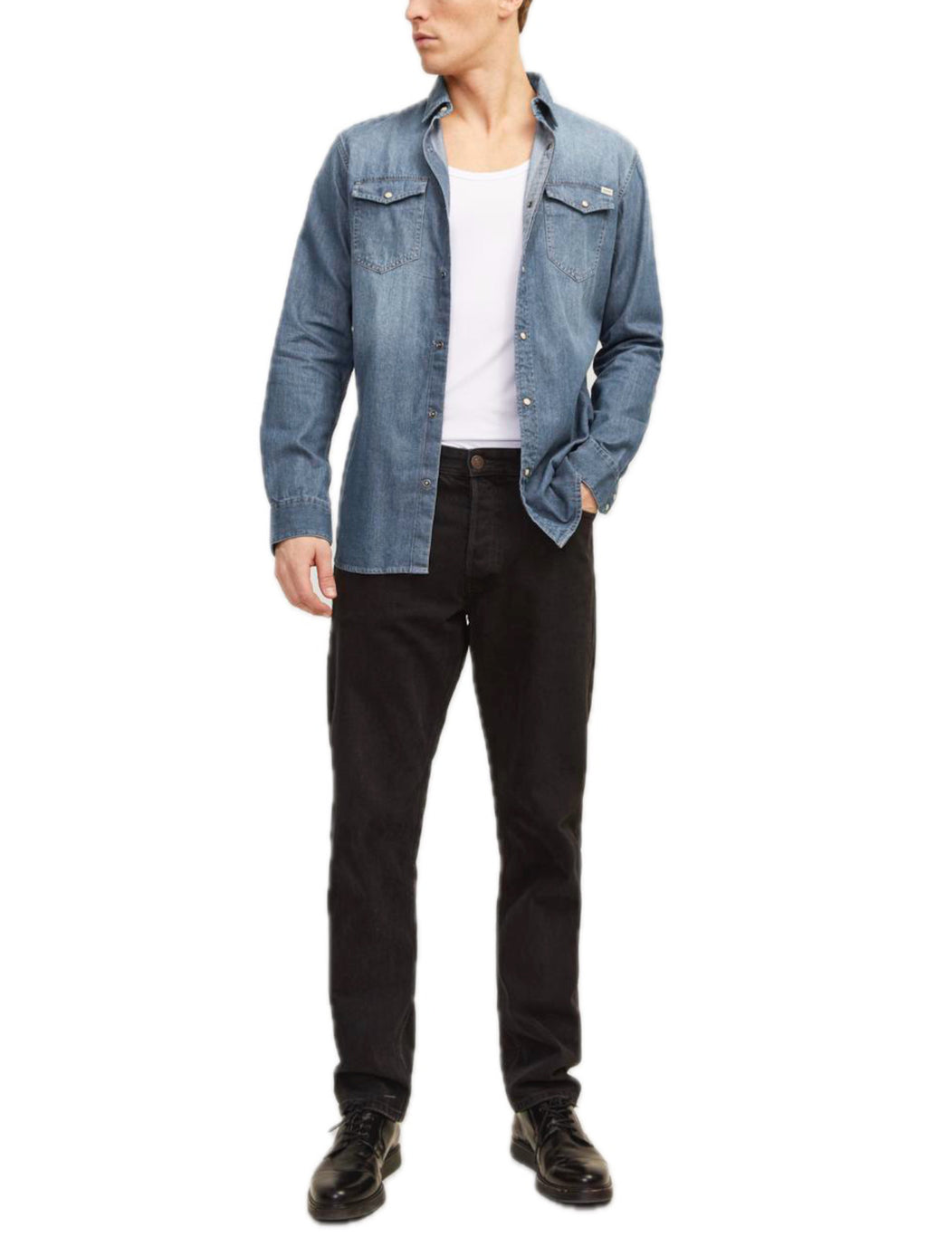 Camicia Jack & Jones Seridan Medium Blue Denim 12138115 /Medium Blue Denim JACK & JONES 