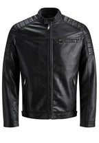 Giubbotto Jack & Jones Nero Rocki ecopelle 12147218 /Black JACK & JONES 