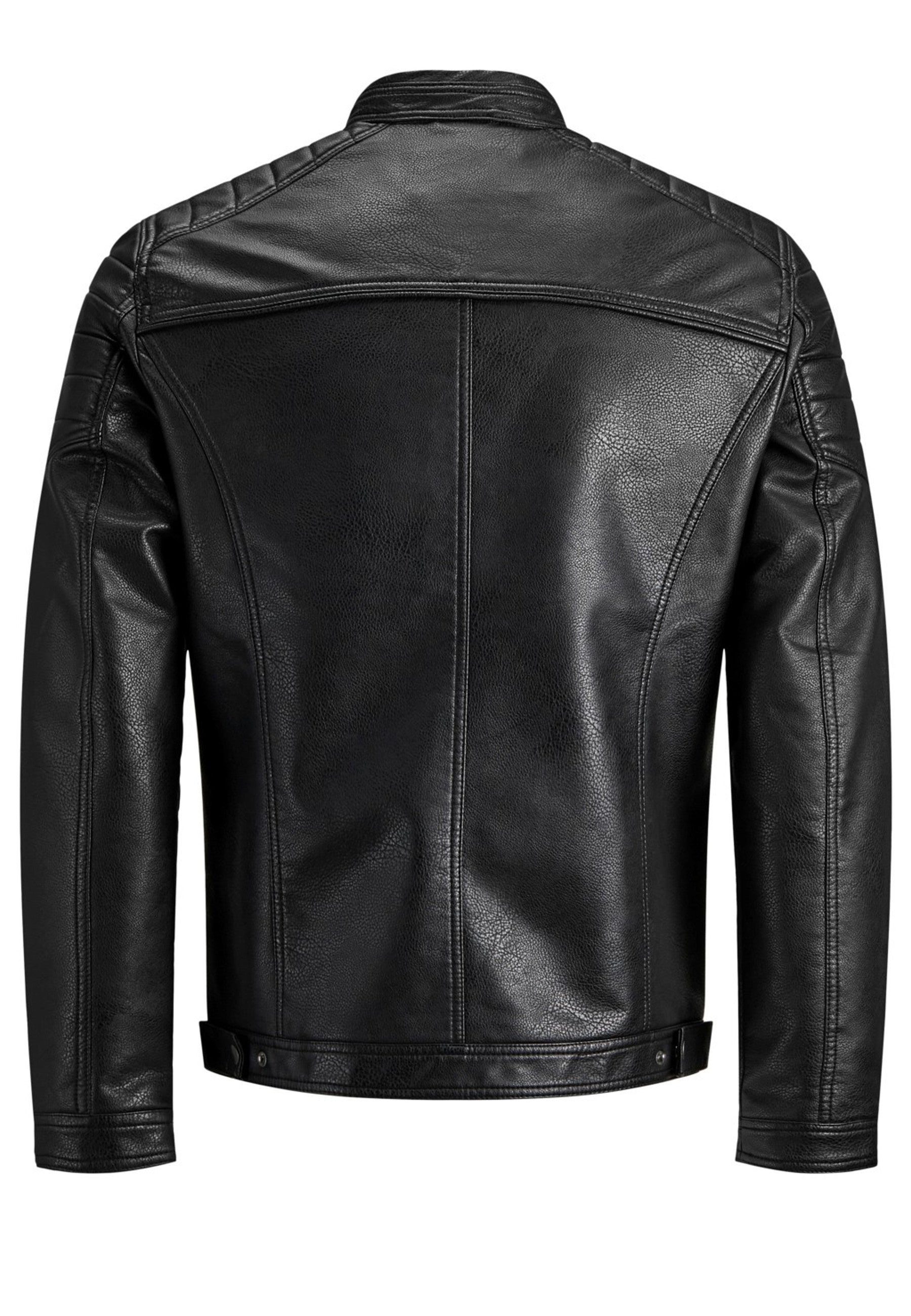 Giubbotto Jack & Jones Nero Rocki ecopelle 12147218 /Black JACK & JONES 