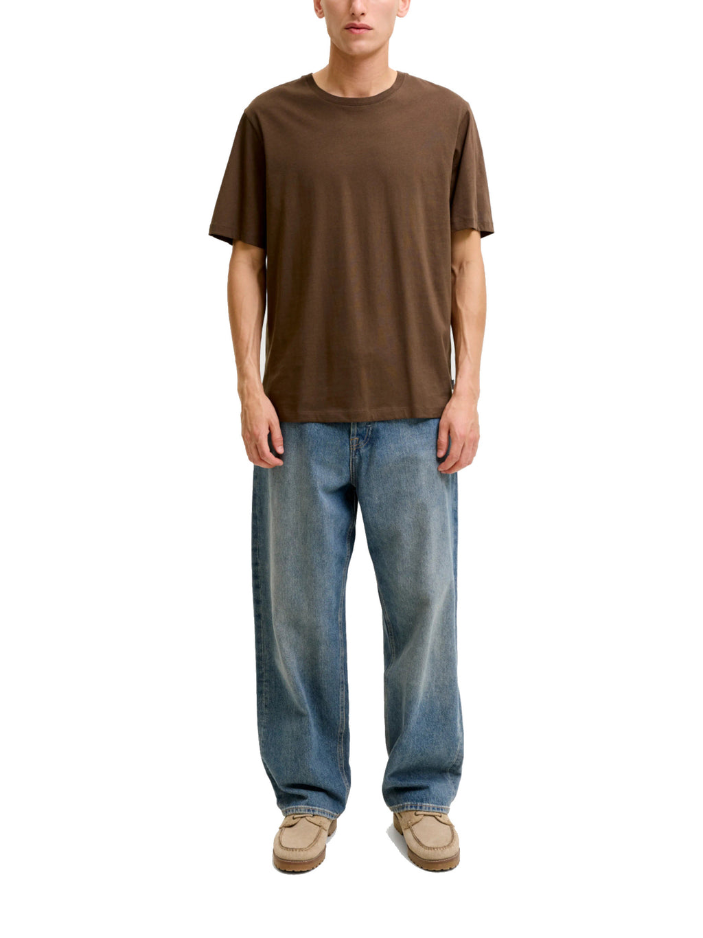 T-shir Jack & Jones Organic Marrone a maniche corte basic 12156101 /Cocoa JACK & JONES 