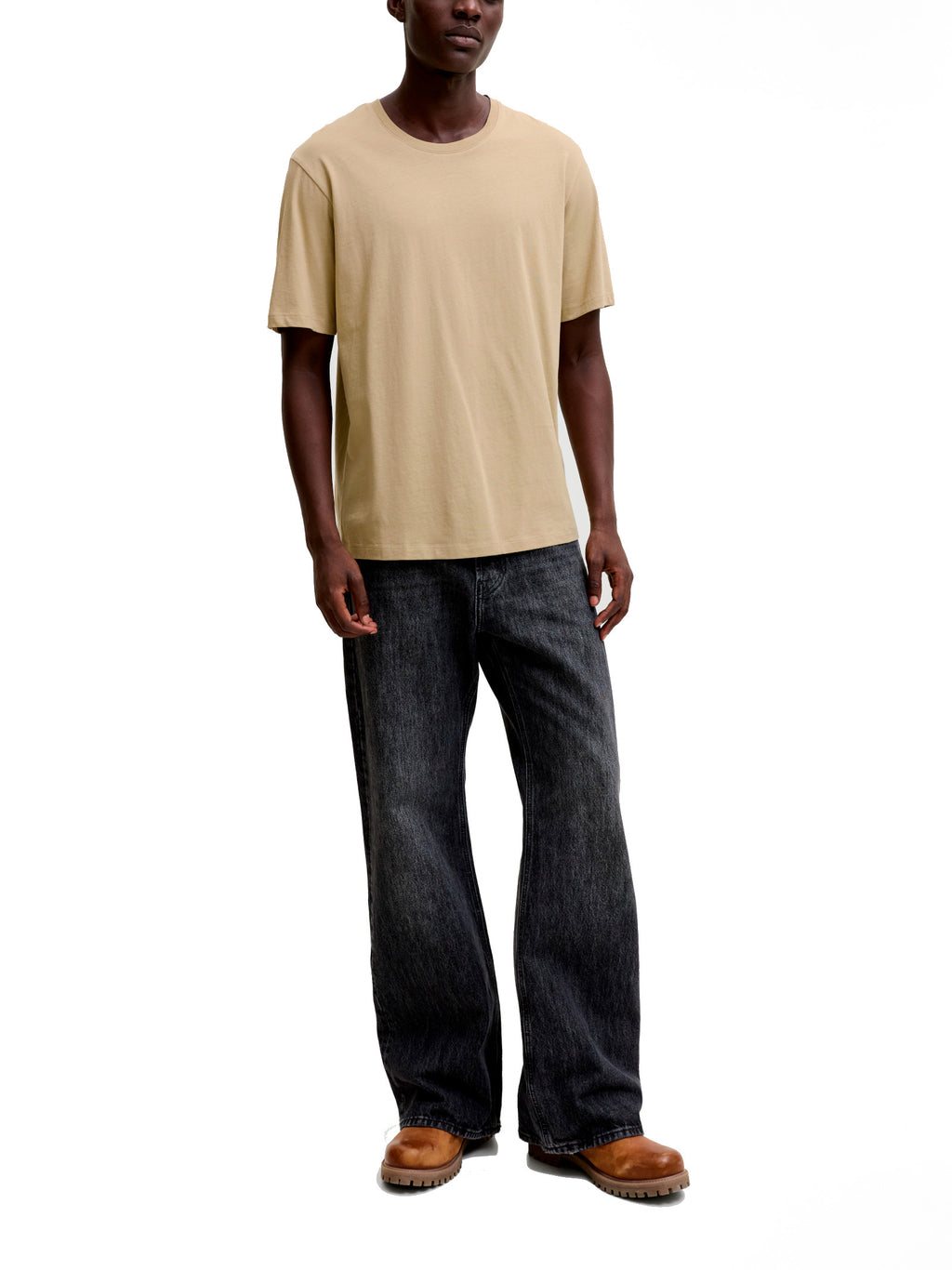 T-shir Jack & Jones Organic Beige a maniche corte basic 12156101 /Fields Of Rye JACK & JONES 