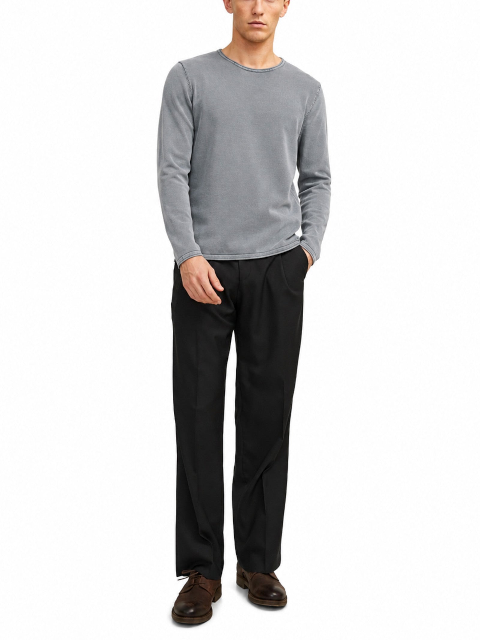 Maglia Jack & Jones Leo Grigio girocollo 12174001 /Turbulence JACK & JONES 