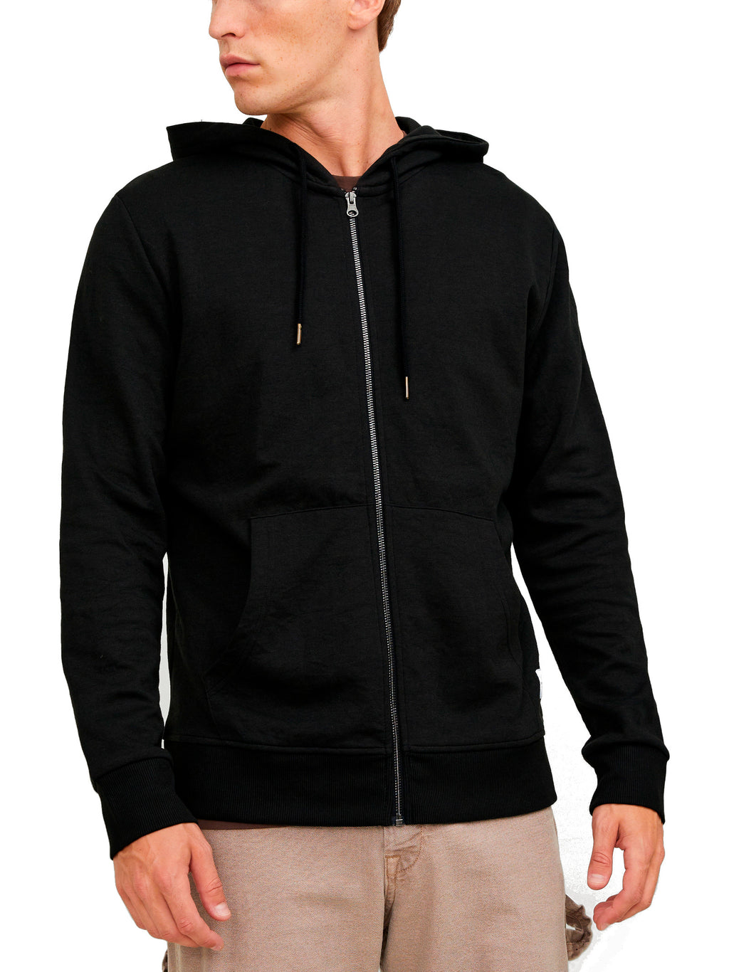 Felpa Jack & Jones Basic Nero con zip e cappuccio 12181901 /Black JACK & JONES 