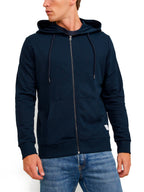 Felpa Jack & Jones Basic Blu con zip e cappuccio 12181901 /Navy Blazer JACK & JONES 