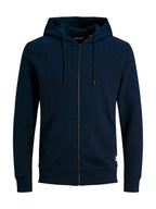 Felpa Jack & Jones Basic Blu con zip e cappuccio 12181901 /Navy Blazer JACK & JONES 