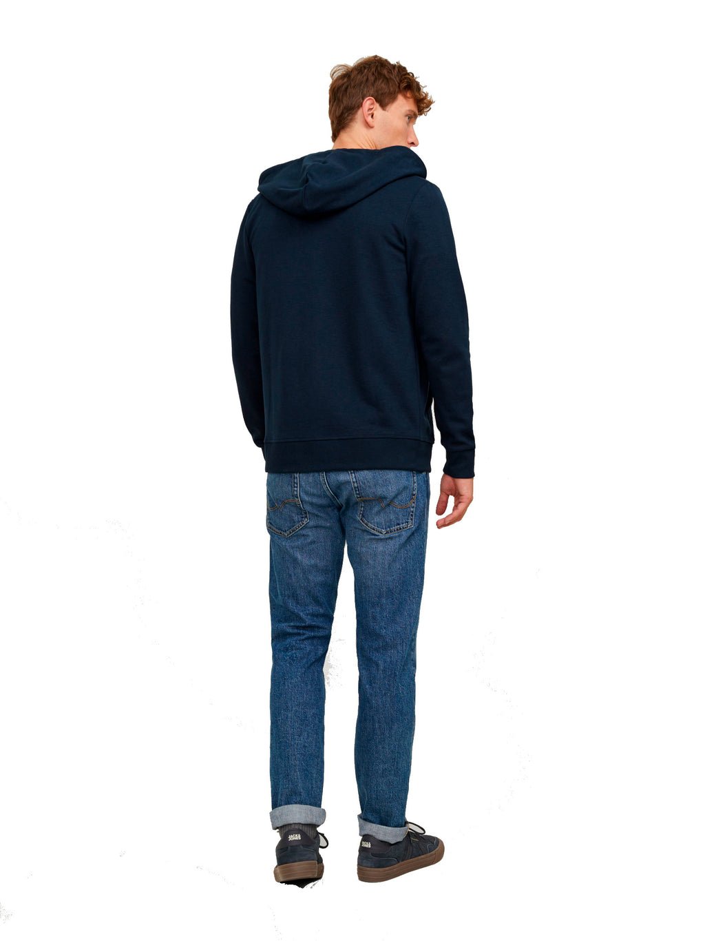 Felpa Jack & Jones Basic Blu con zip e cappuccio 12181901 /Navy Blazer JACK & JONES 