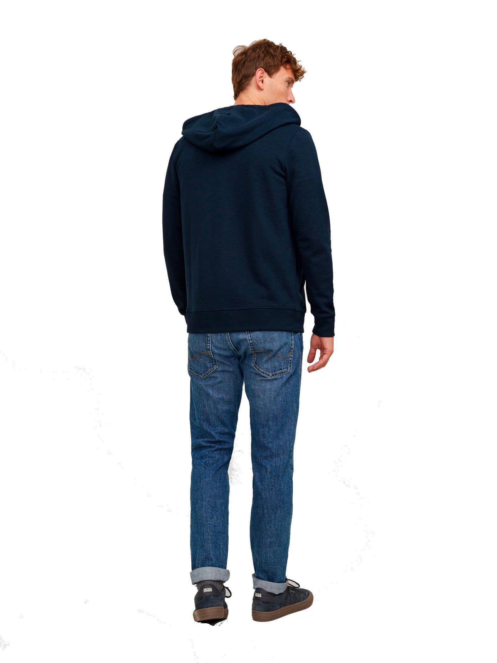Felpa Jack & Jones Basic Blu con zip e cappuccio 12181901 /Navy Blazer JACK & JONES 