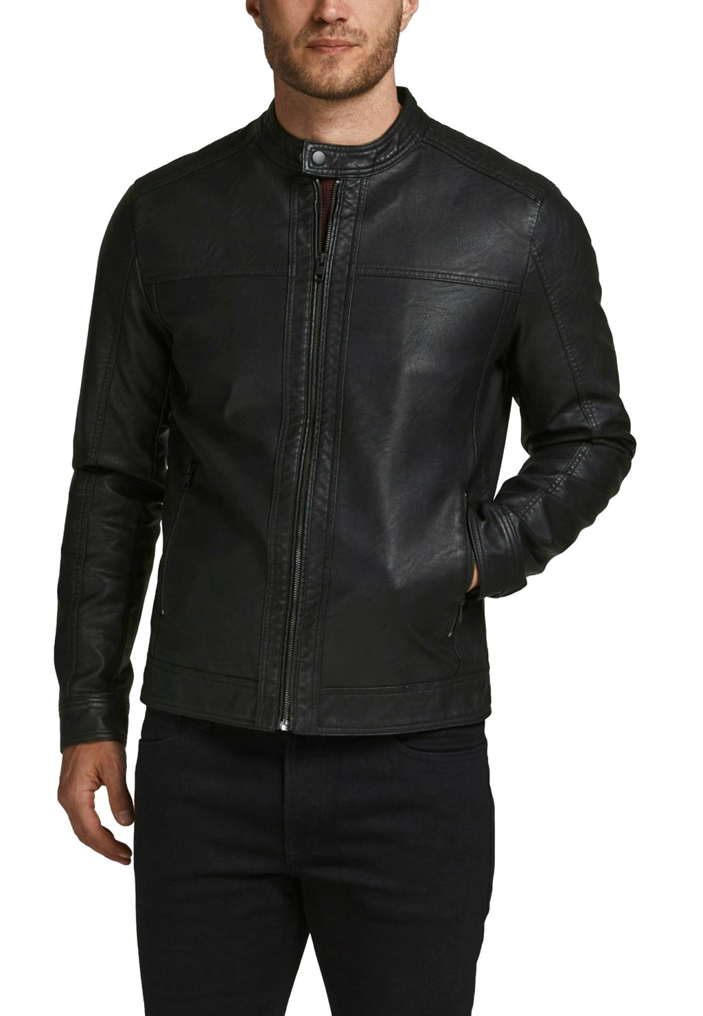 Giubbotto Jack & Jones Warner Nero Ecopelle 12182461 /Nero JACK & JONES 