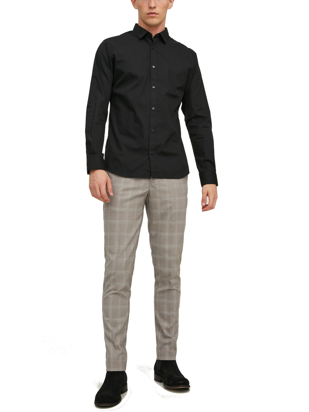 Camicia Jack & Jones Joe Nero a maniche lunghe 12187222 /Black JACK & JONES 