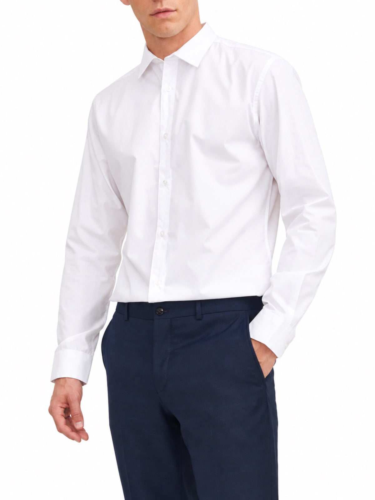 Camicia Jack & Jones Joe Bianca a maniche lunghe 12187222 /White JACK & JONES 