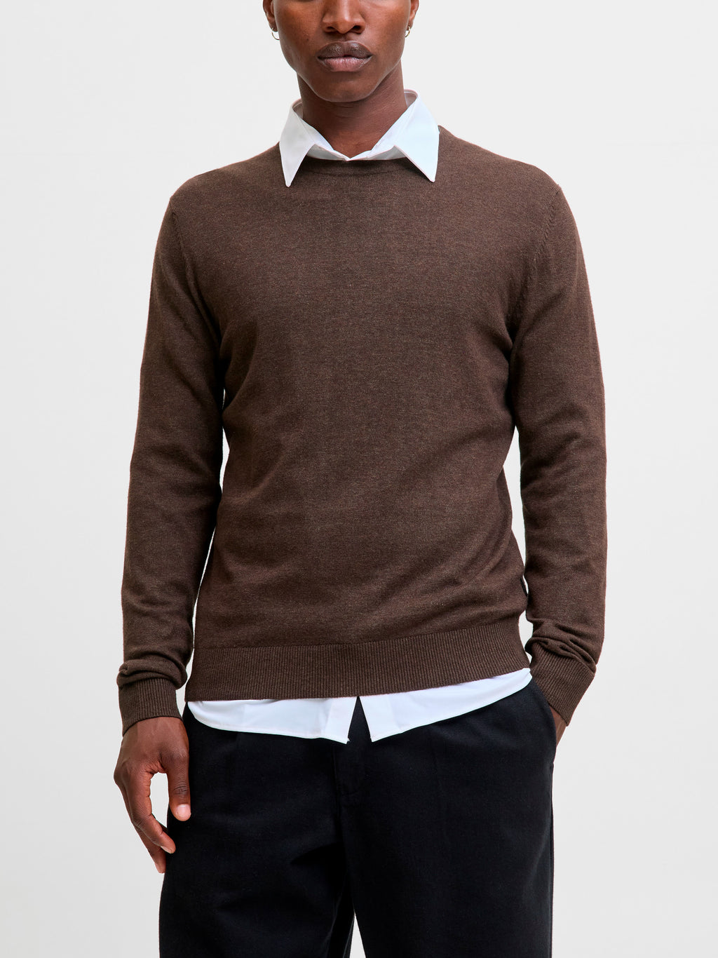 Maglia Jack & Jones Emil Marrone girocollo 12208364 /Mulch JACK & JONES 