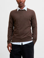 Maglia Jack & Jones Emil Marrone girocollo 12208364 /Mulch JACK & JONES 